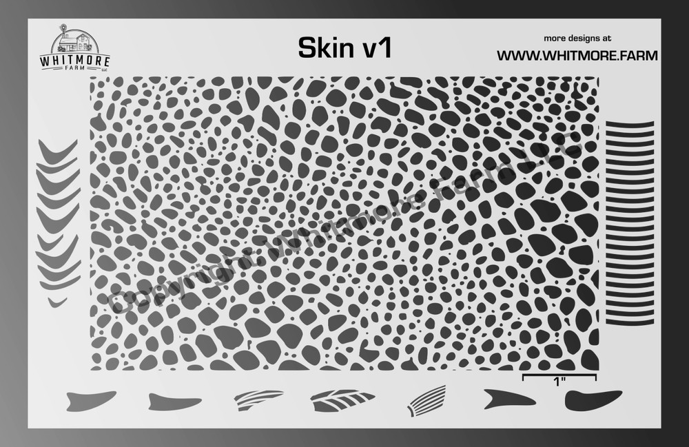 Skin texture mesh airbrush stencil – Mylar Reusable