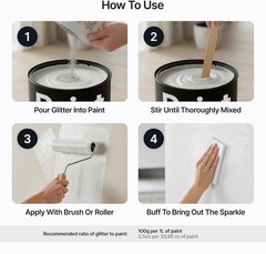 Non-Toxic Black Glitter for Paint – Fine Additive for Stunning Walls [100g]