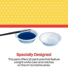 School Smart Plastic Watercolor Paint Cups, 3-3/4 x 1-1/8 Inches, White, Pack…