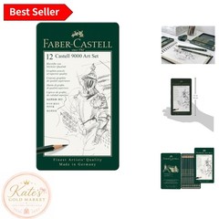 Durable Graphite Sketch Pencils – Faber-Castell 9000, Set of 12 Hardness Levels