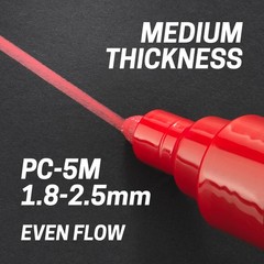 uni PC-5M Water-Based Paint Markers, Reversible Medium Tip (1.8-2.5mm), Assor…