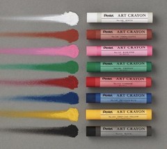 Pentel Art Crayon Oil Pastels Supervised by Harumichi Shibasaki 16-pc, 8-pc, etc