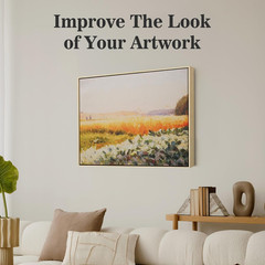 Natural Metal Floating Frame for 36×48 Canvas Art – No Glass, DIY Decor