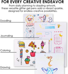 Glitter Gel Pens, 18 Colors Glitter Gel Pens Set, Retractable Sparkle Gel Ink Pe