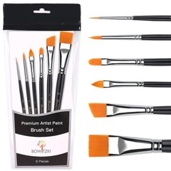 6pcs Fine Detail Artist Paint Brushes Face Body Acrylic Oil Watercolor Set