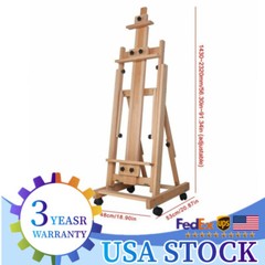 56 to 91″ Adjustable Large Movable Artist Studio Easel Wooden Art Stand H-Frame
