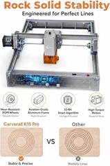 K15 Pro 7w Laser Engraving Machine with App Control, 7.87”×11.81”(Near A4) Wor
