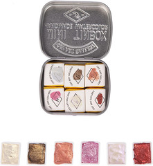 Csy Handmade Metallic Watercolour Paints Set-Glitter Solid Colors-Pearl,Vibrant
