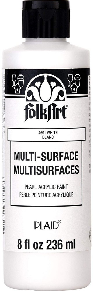 MultiSurface Acrylic Craft Paint 8 oz Pearl White For Art DIY Wood Supplies