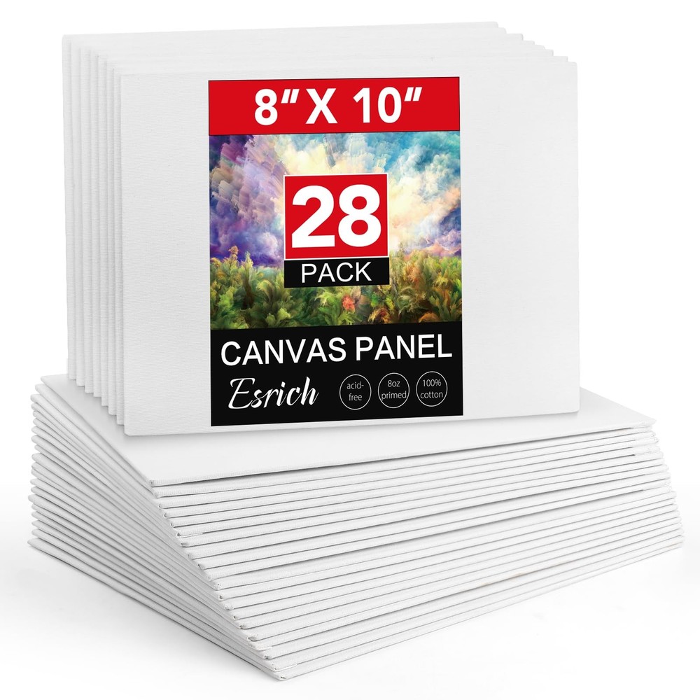 Canvas Boards for Painting 8x10in,28 Pack Bulk Canvases for Painting – Cotton…