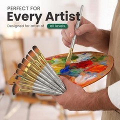 Paint Brush Set – 15 Short Handle Art Brushes for Gouache, Watercolor, Acryli…