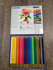Staedtler Karat Aquarell 24 watercolor pencils in metal box NEW