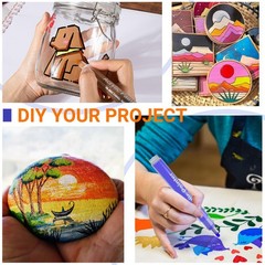 36 Pack Acrylic Paint Marker Pens for Rock Painting, Wood, Canvas, Ceramic, G…