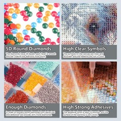 Aicomeon Cow Diamond Art Kits for Adults – Round 12×12 inches, Multicolored
