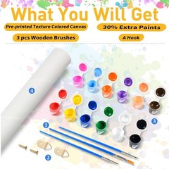 Painting by Numbers Kit for Adults Beginner,Charming Cat Bookshelf Color by Numb