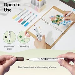 90 Color Acrylic Paint Marker Set Quick Dry Waterproof Brush Tip Art Supplies US
