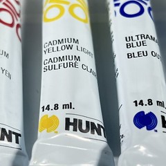 VTG Speedball Oils Artist Paints Hunt Mfg 5670 Sample Set Orig Box 4 Color Tubes