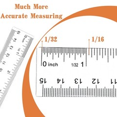 Plastic Rulers, 6 Inch Ruler, Clear Measuring Tool for 6 + 6 Inch,