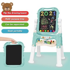 Mojitodon Kids Easel – Rotatable Double-Sided Art Easel w/Painting Accessories –