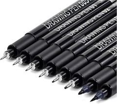 Archival Quality 8-Piece Fineliner Ink Pen Set for Sketching and Writing
