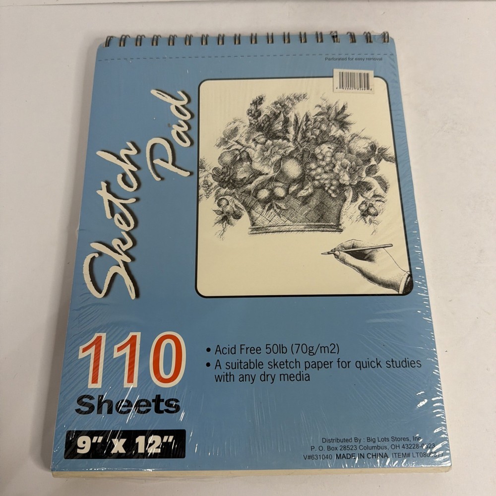 Sketch Pad, Side Wire, 9 x 12 Inches, Acid Free 50 Lbs 110 Sheets.