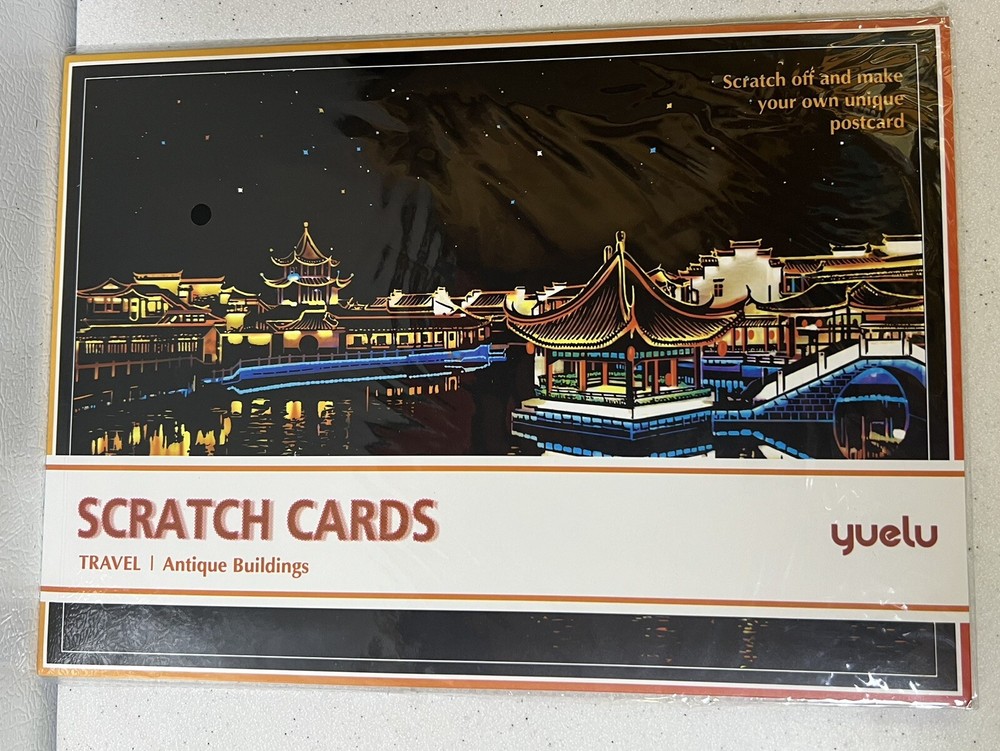 Colorful Antique Buildings , Yuelu Scratch Art 12” NIP SW8