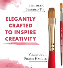 Velvetouch, Series 3950, Paint Brush for Acrylic, Oil and Watercolor, Flat Sh…
