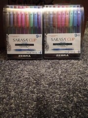 Pair Zebra Sarasa Clip Retractable Fine 1 mm bold Pen Assorted Colors 18 total