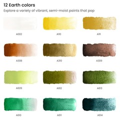 ARTEZA Watercolor Paint Set, 12 Earth Tones Half Tools & Home Improvement