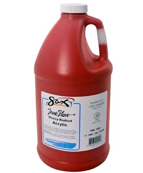 Sax True Flow Heavy Body Acrylic Paint, Half Gallon, Fire Red Non-toxic Craft
