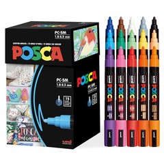 Posca PC-5M Medium Acrylic Paint Markers Set of 15 Reversible Tip Art Markers