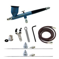 Paasche Talon Powder Blue Cerakote Coated Dbl Action Grav Feed Airbrush 3AS Set