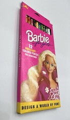 New Vintage Barbie For girls 12 Brilliant Colored Pencils Pre-Sharpened 1994