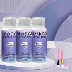 Diamond Painting Sealer Glue 60/120/200ML with Brushes Permanent Shine Kit