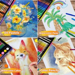 184piece Art Kit For Kids Ages 612 Ultimate Drawing Set With Oil Pastels Crayons