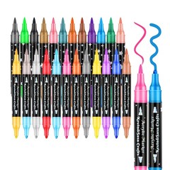 24 PCS Dual Tip Acrylic Marker Paint Pens Set Permanent for Art DIY Project