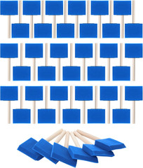 Bates- Foam Paint Brushes, 2 Inch, 16 Pack, Wooden Handle, Sponge Brushes for Pa