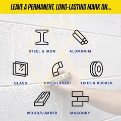 Markal 80221 B Paintstik Solid Paint Ambient Surface Marker, Yellow, 11/16″ x…