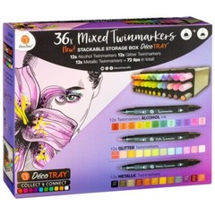 Decotime 36x Twin markers Collect & Connect Deco Tray Alcohol Glitter Metallic