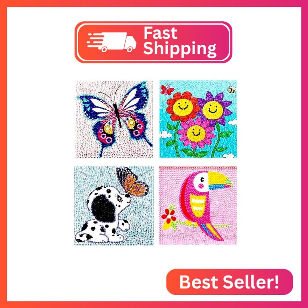 Diamond Art Painting Kits for Kids 9-12 Girls Boys, 5D DIY Big Gem Full Drills D