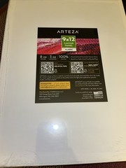 Arteza Classic White Canvas Cotton Panel Art Painting 9 x 12″ Set of 5 New