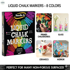 Liquid Chalk Markers 8 Pack Reversible Tip Erasable Glass Chalkboard