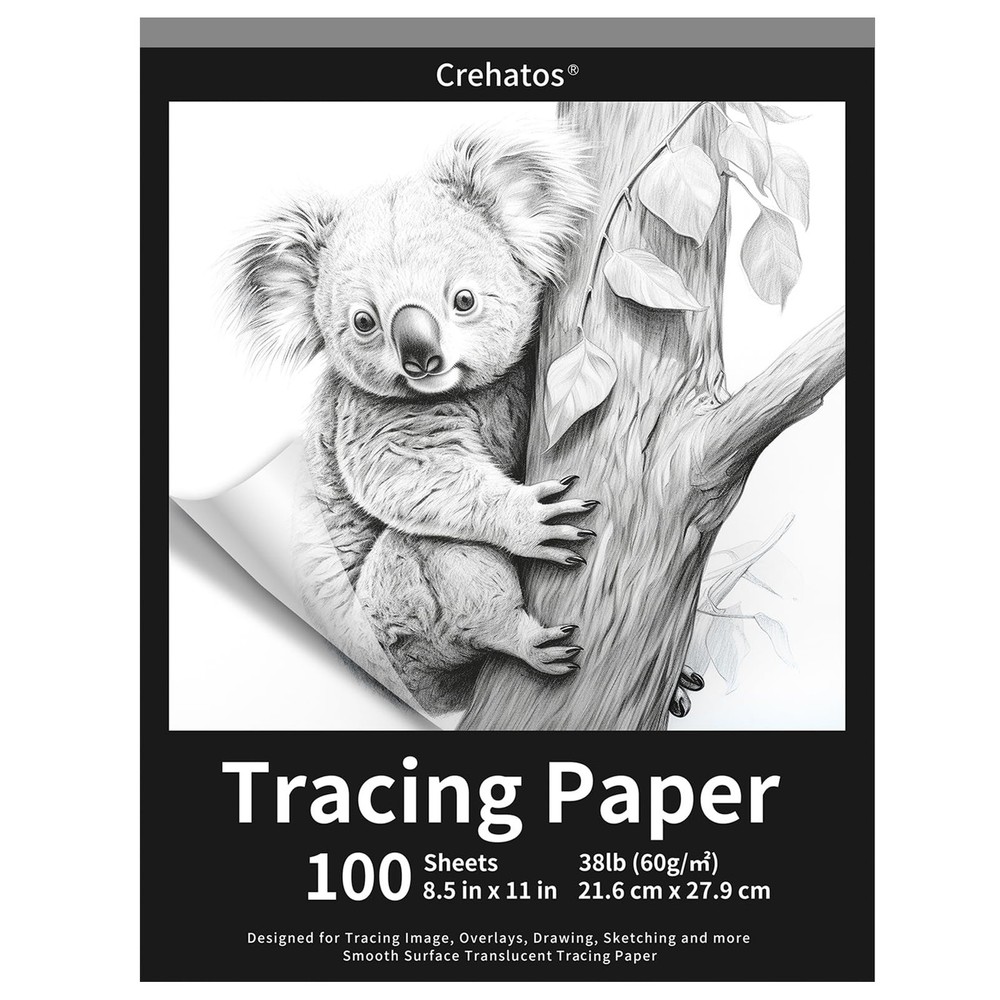 100 Sheets 8.5×11 Inch Tracing Paper 38lb 60gsm Vellum Art Trace Pad