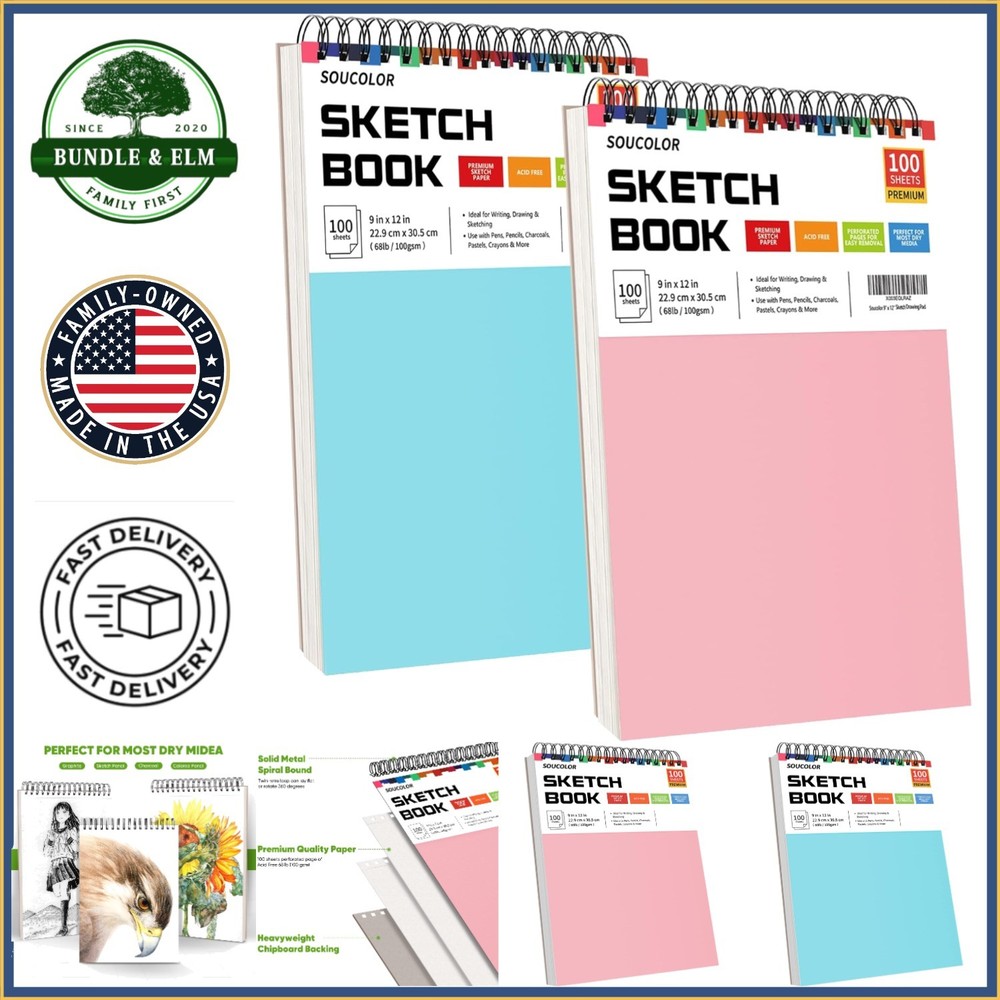 Gift Set of 2 Sketchbooks for Children – Ideal for Drawing and Creativity