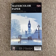 Ogfu Watercolor Paper 5.5×8.5 Sheets 140lb Artist Series 30 Sheets White