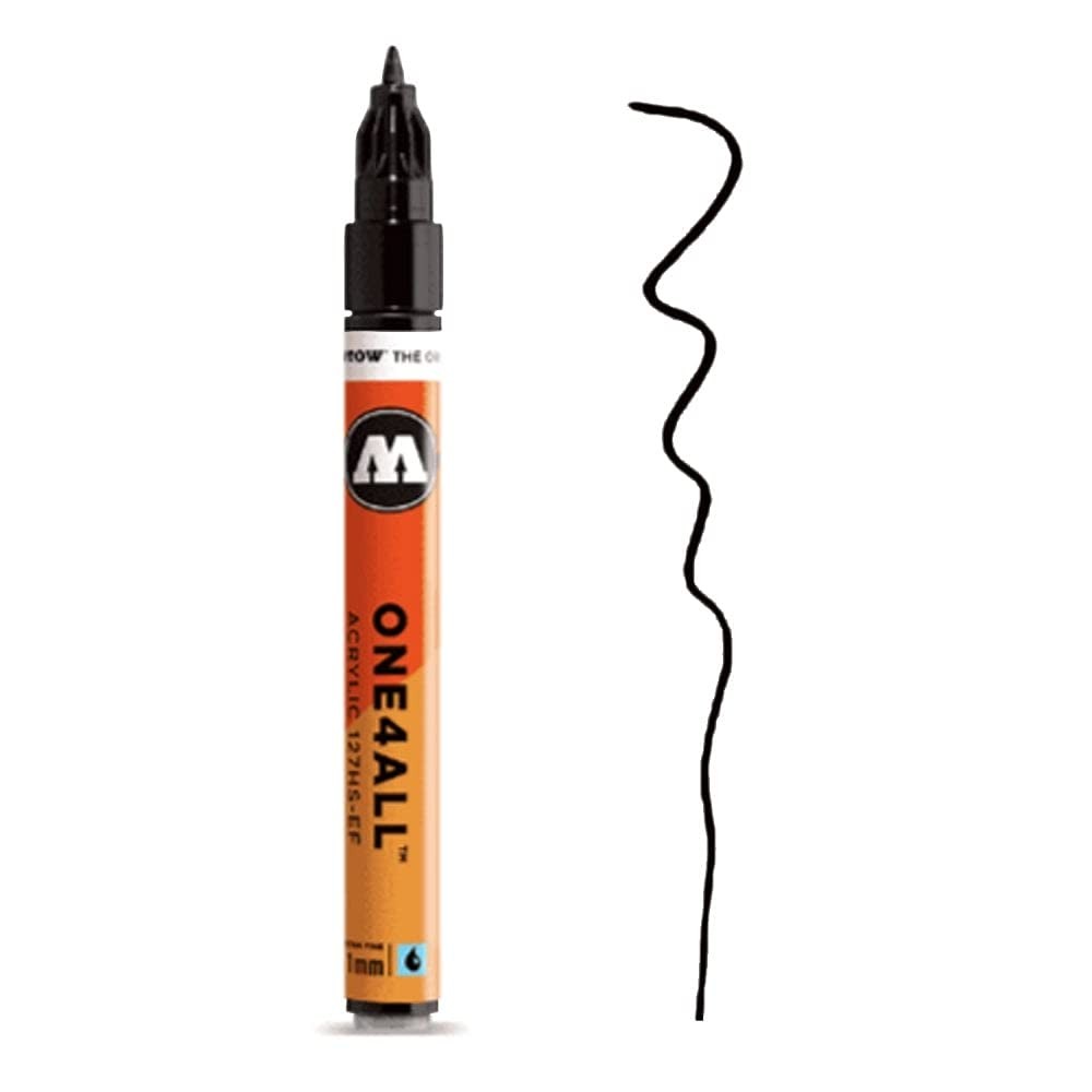 ONE4ALL Acrylic Paint Marker, 1mm Extra Fine, Signal Black, 1 Each (127.101)