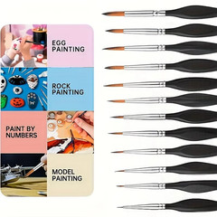 11Ps/Lot Triangle Birch Rod Miniature Hook Line Pen Art Painting Brushes Weasel