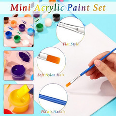 840 Pcs Mini Acrylic Paint Set 60 Set 12 Colors Washable Paint Strips 60 Pcs Fla