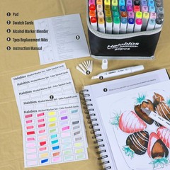 Alcohol Markers 80 Colors Dual Tip Fine & Broad with Case – Art Drawing