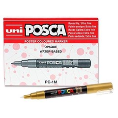 Mitsubishi Pencil Posca Extra Fine Gold PC-1M.25 Set of 2